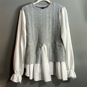 One piece sweater blouse combo